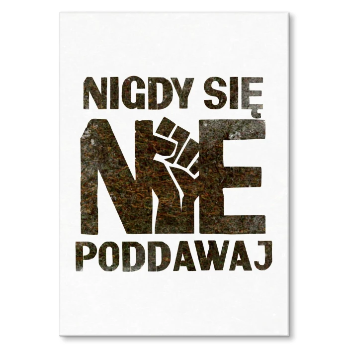 Plakat metalowy Nigdy się nie poddawaj Prezent