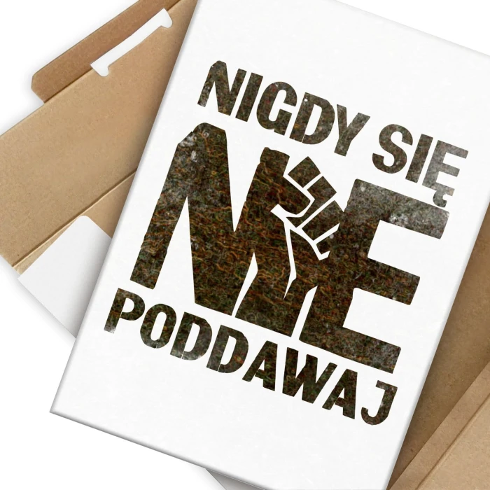 Plakat metalowy Nigdy się nie poddawaj Prezent