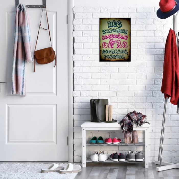 Plakat metalowy Normalna rodzina Prezent
