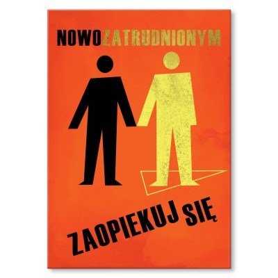 Plakat metalowy Nowo zatrudniony Prezent