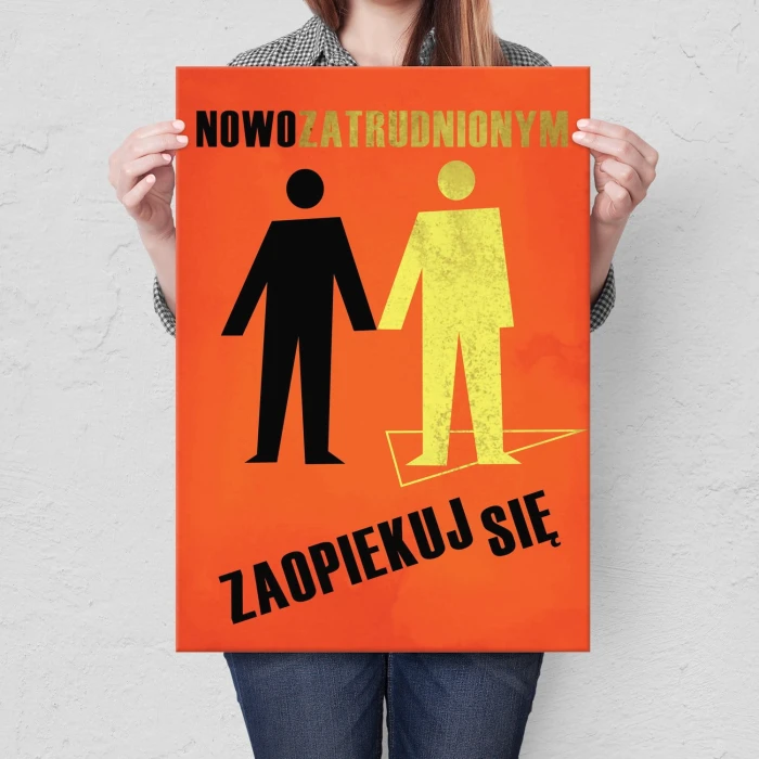 Plakat metalowy Nowo zatrudniony Prezent