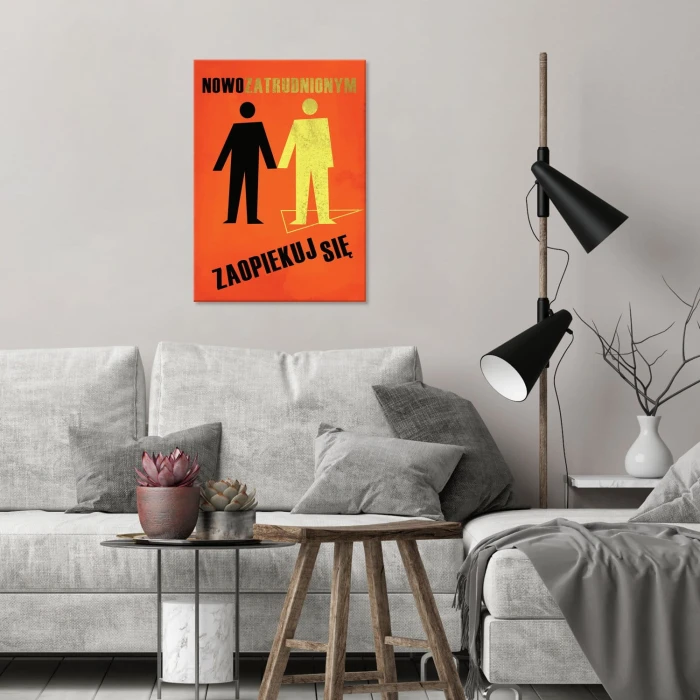 Plakat metalowy Nowo zatrudniony Prezent