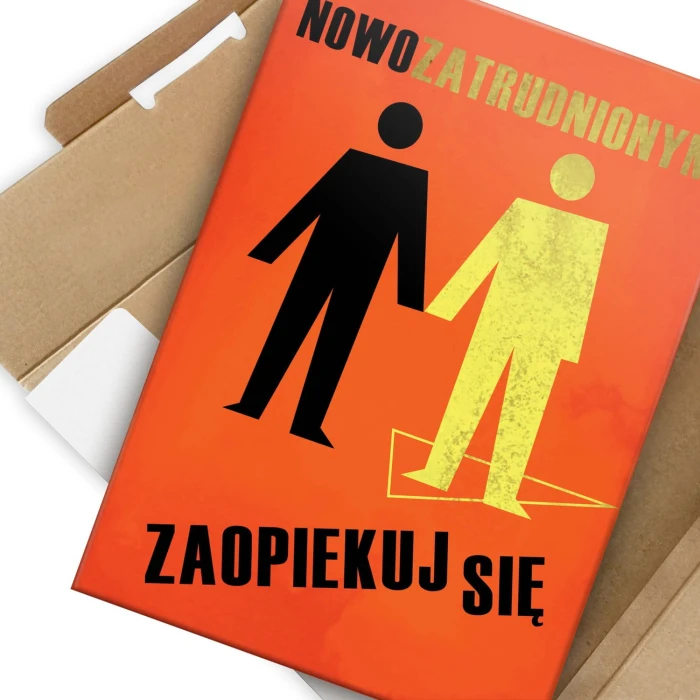 Plakat metalowy Nowo zatrudniony Prezent