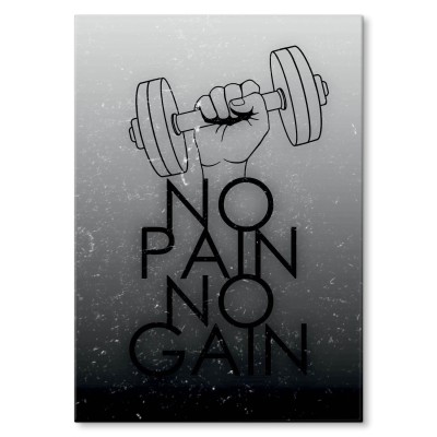 Plakat metalowy No pain, no gain Prezent