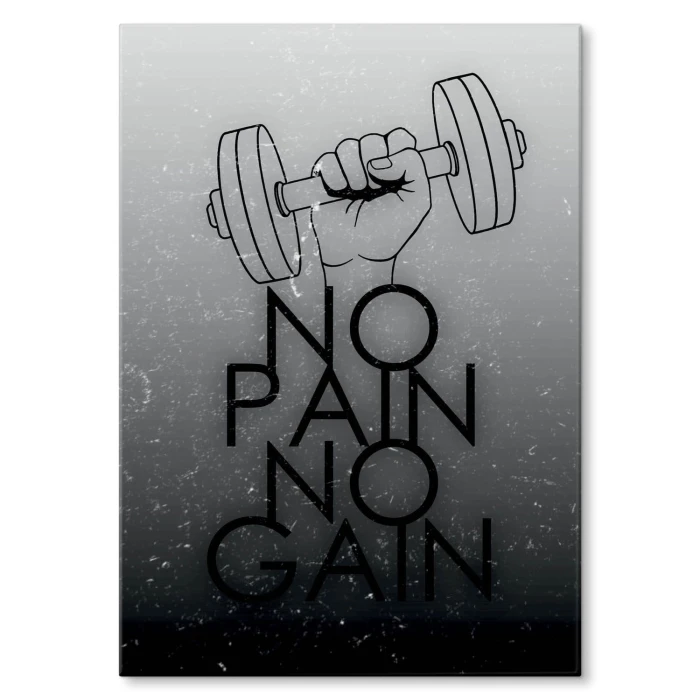 Plakat metalowy No pain, no gain Prezent