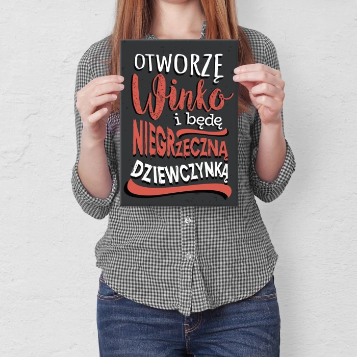Plakat metalowy Niegrzeczna dziewczynka Prezent