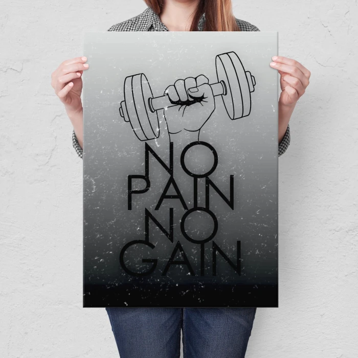 Plakat metalowy No pain, no gain Prezent