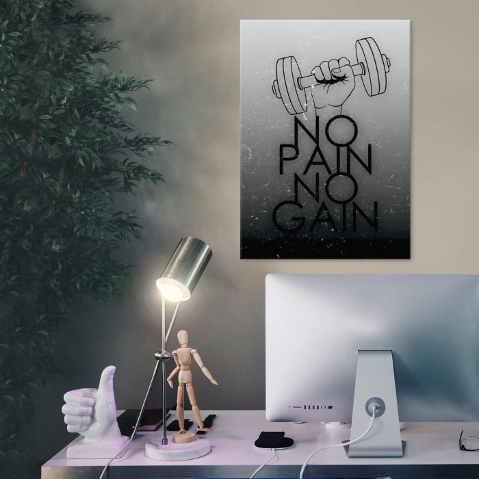 Plakat metalowy No pain, no gain Prezent