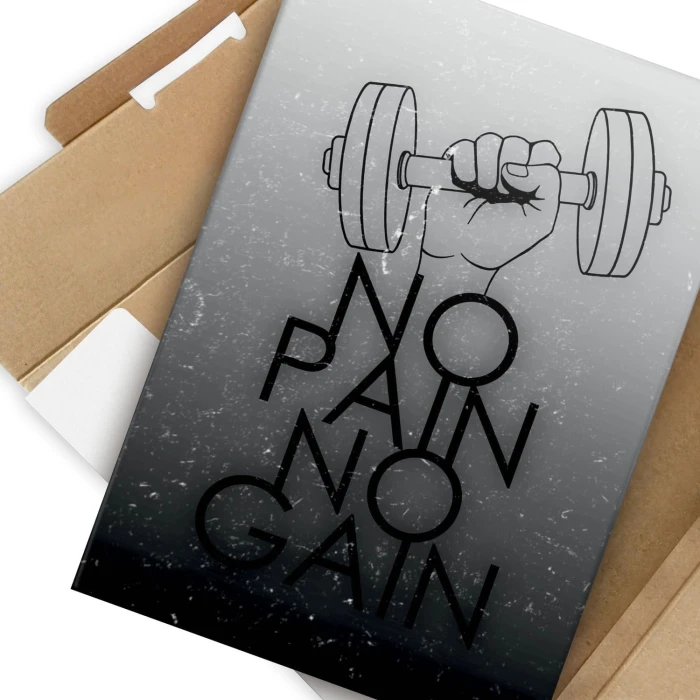 Plakat metalowy No pain, no gain Prezent