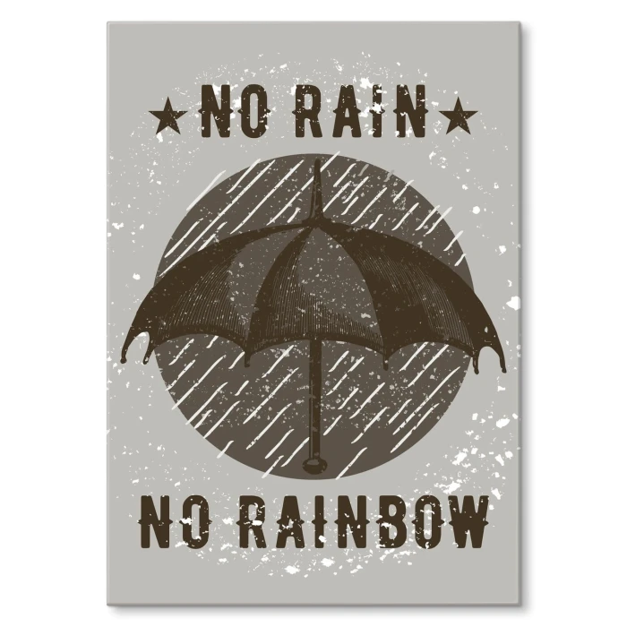 Plakat metalowy No rain, no rainbow Prezent