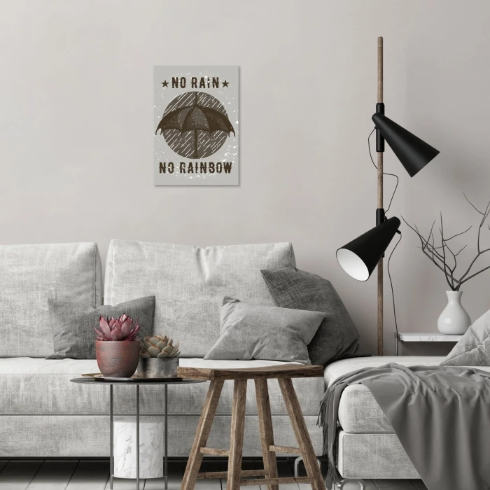 Plakat metalowy No rain, no rainbow Prezent