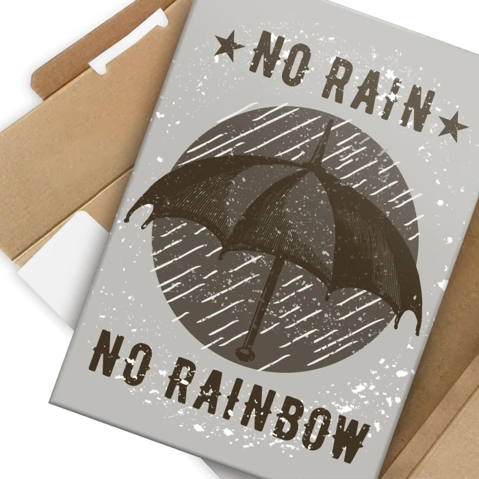 Plakat metalowy No rain, no rainbow Prezent