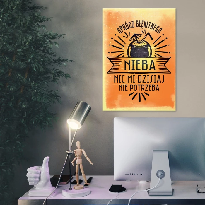 Plakat metalowy Oprócz błękitnego nieba Prezent