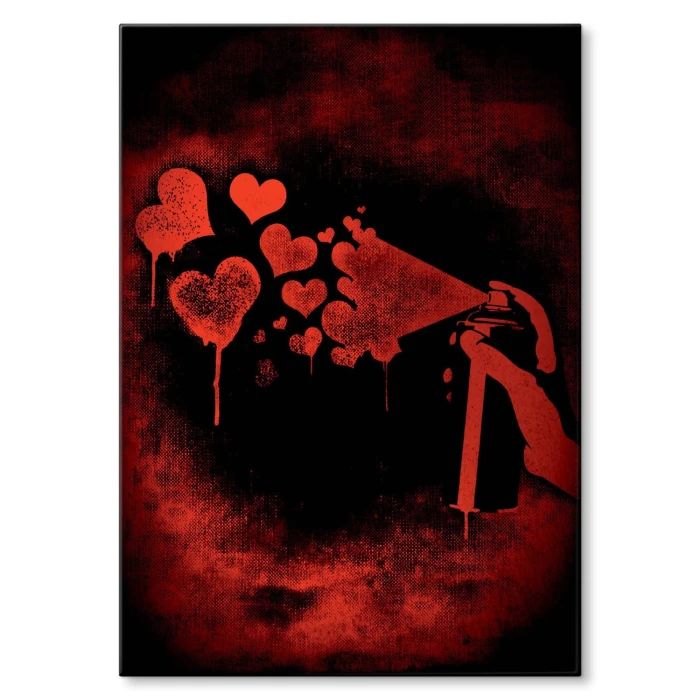 Plakat metalowy Spray your love Prezent