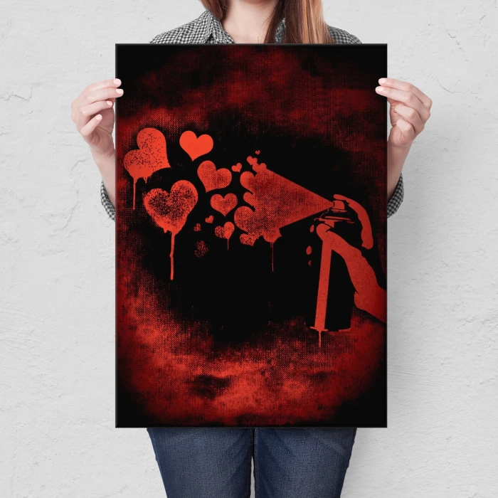 Plakat metalowy Spray your love Prezent