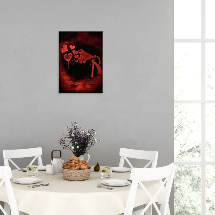 Plakat metalowy Spray your love Prezent
