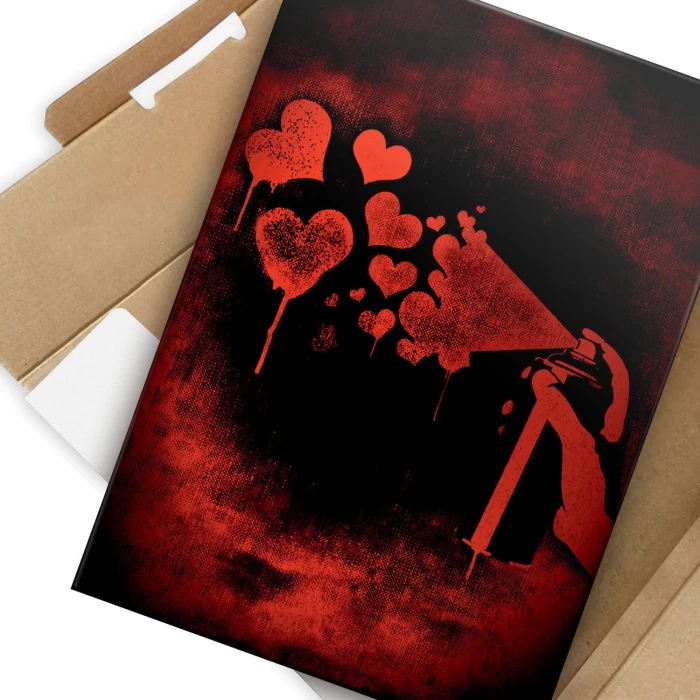 Plakat metalowy Spray your love Prezent