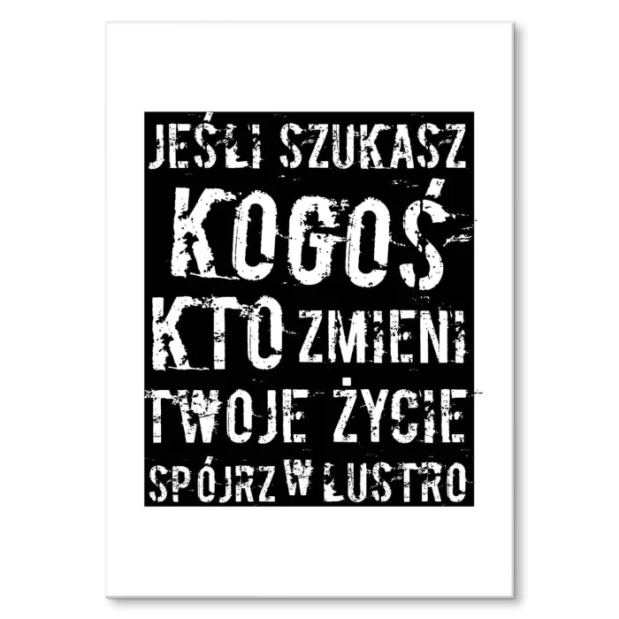 Plakat metalowy Spójrz w lustro Prezent