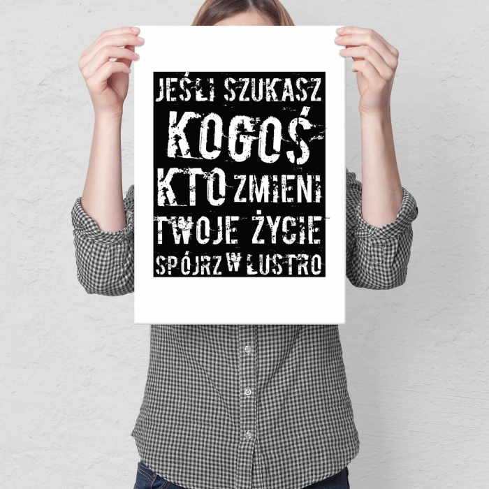 Plakat metalowy Spójrz w lustro Prezent