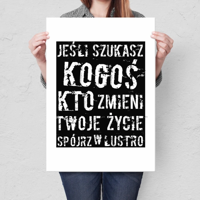 Plakat metalowy Spójrz w lustro Prezent