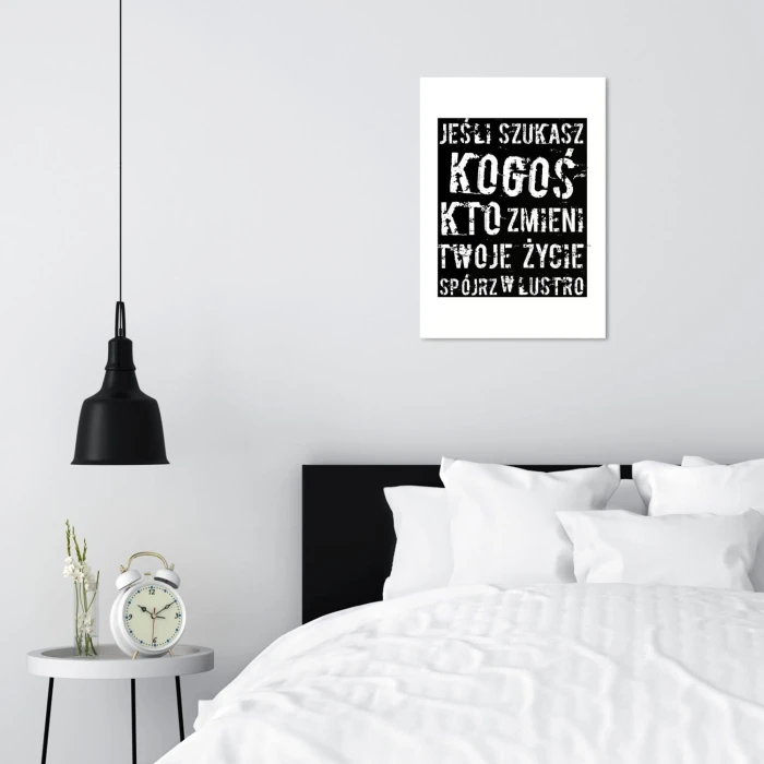 Plakat metalowy Spójrz w lustro Prezent
