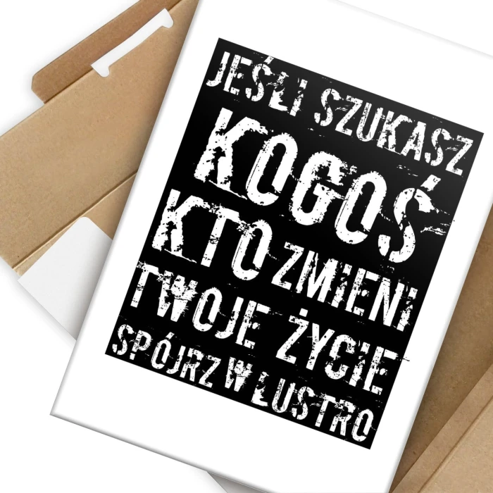 Plakat metalowy Spójrz w lustro Prezent