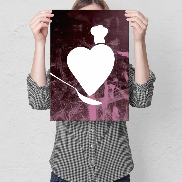 Plakat metalowy Ugotowane z sercem Prezent