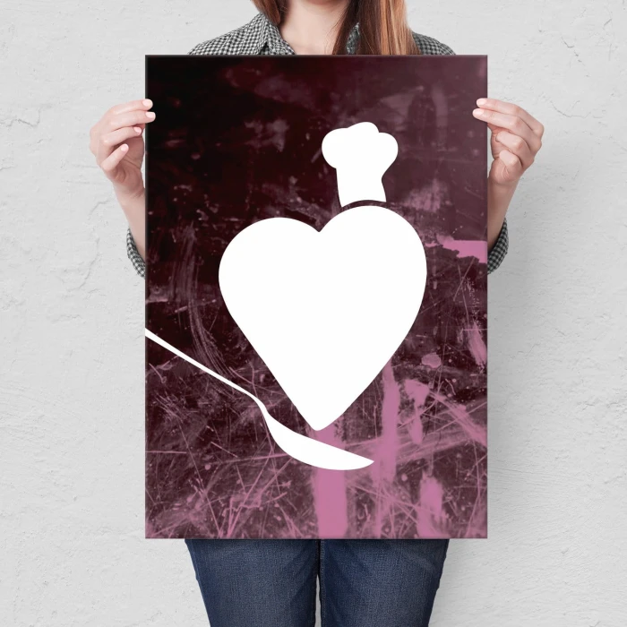 Plakat metalowy Ugotowane z sercem Prezent