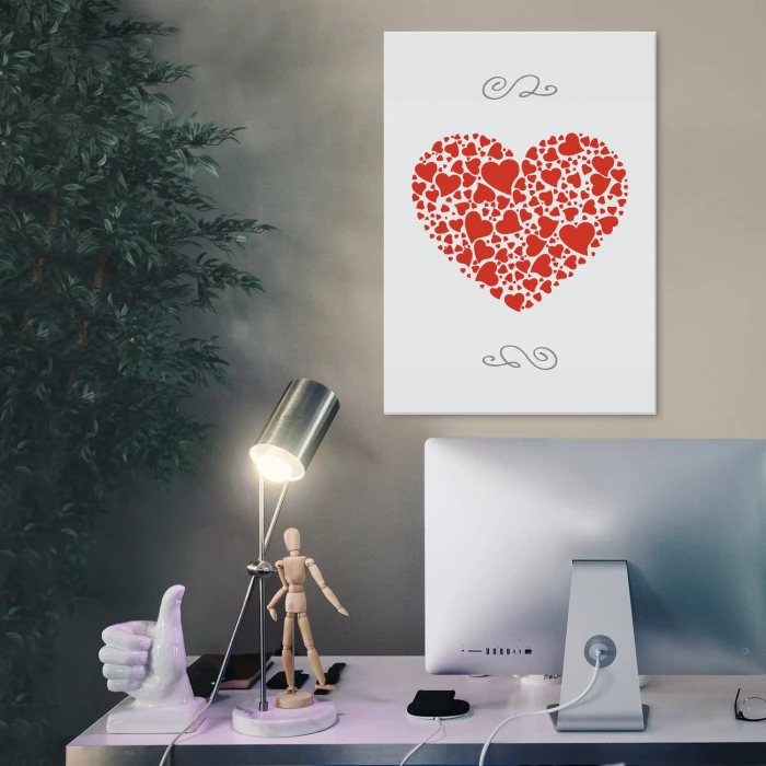 Plakat metalowy Serce Prezent