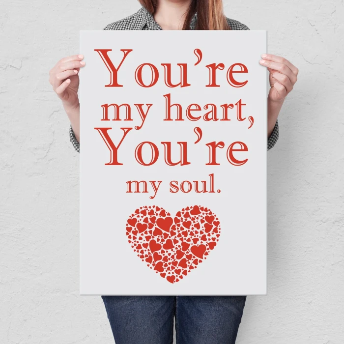 Plakat metalowy My hart , my soul Prezent
