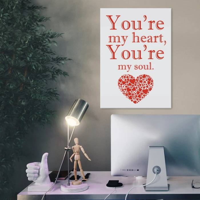 Plakat metalowy My hart , my soul Prezent