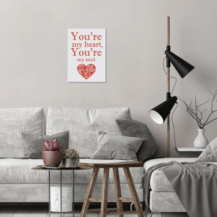 Plakat metalowy My hart , my soul Prezent