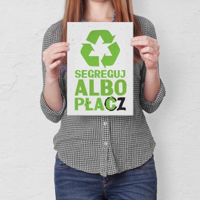 Plakat metalowy Segreguj śmieci Prezent