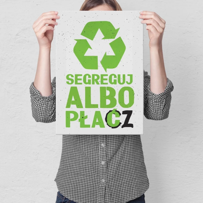 Plakat metalowy Segreguj śmieci Prezent