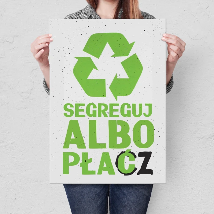 Plakat metalowy Segreguj śmieci Prezent