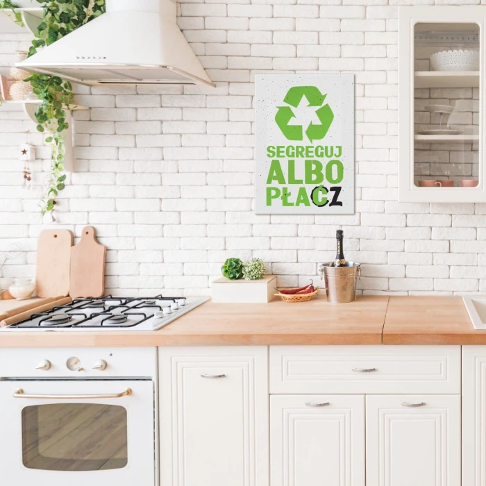 Plakat metalowy Segreguj śmieci Prezent