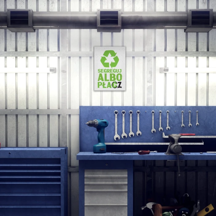Plakat metalowy Segreguj śmieci Prezent