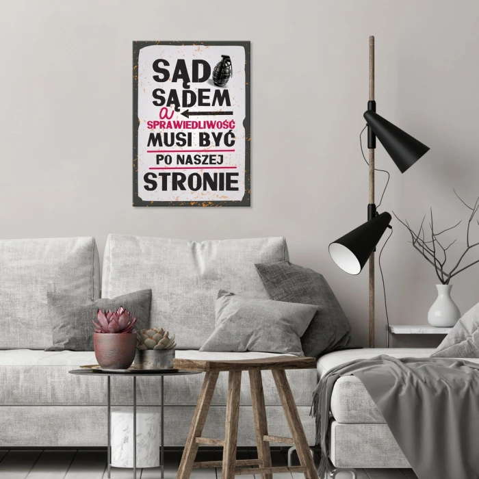 Plakat metalowy Sąd sądem Prezent
