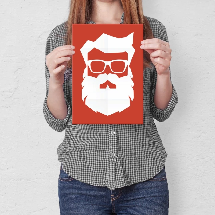 Plakat metalowy Santa Prezent