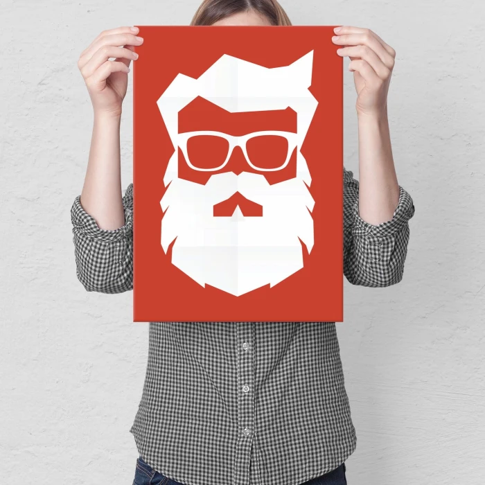 Plakat metalowy Santa Prezent