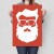 Plakat metalowy Santa Prezent