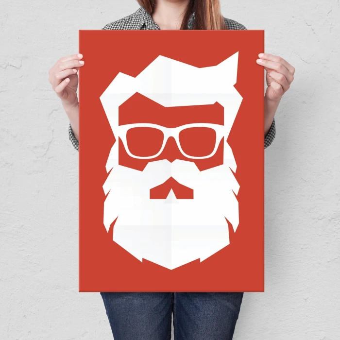 Plakat metalowy Santa Prezent