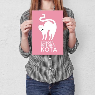 Plakat metalowy Sobota imieniny kota Prezent