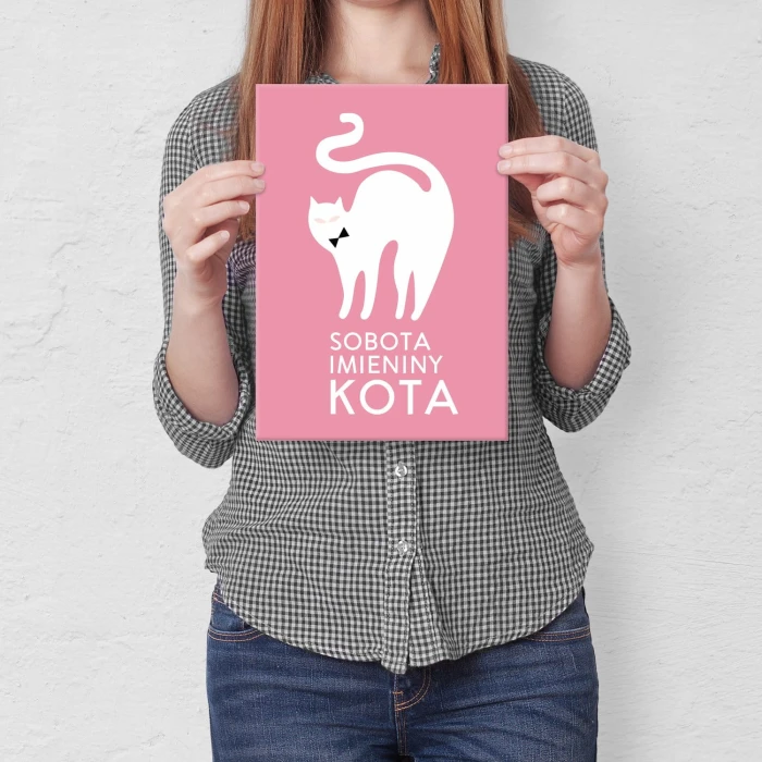 Plakat metalowy Sobota imieniny kota Prezent