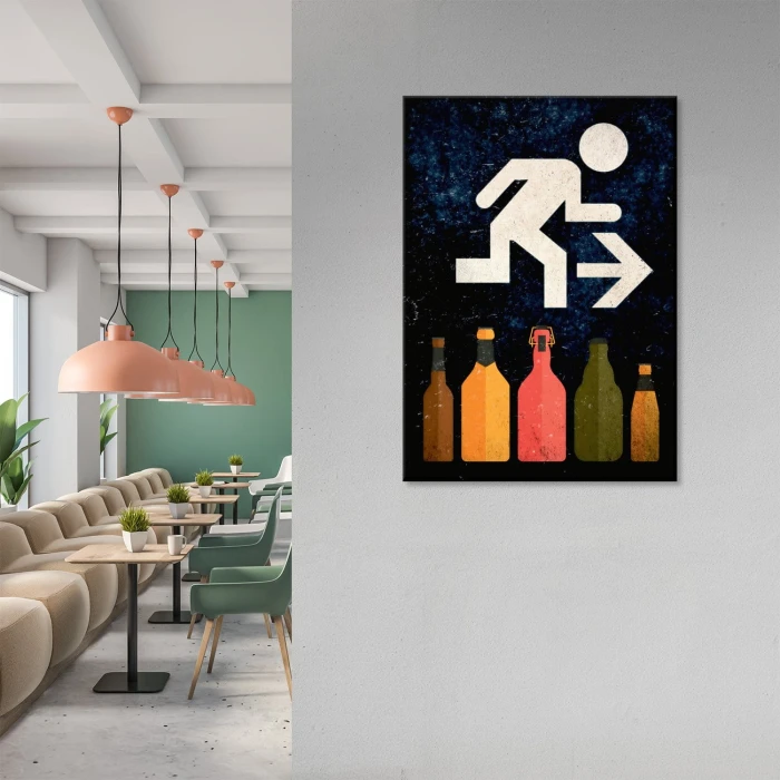 Plakat metalowy Run to drink Prezent