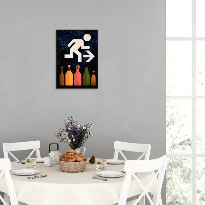Plakat metalowy Run to drink Prezent