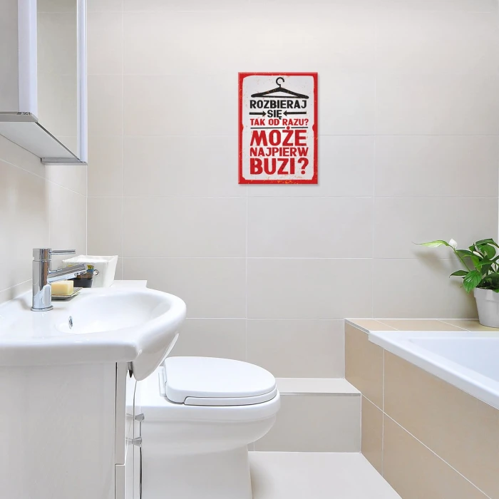 Plakat metalowy Rozbieraj się Prezent