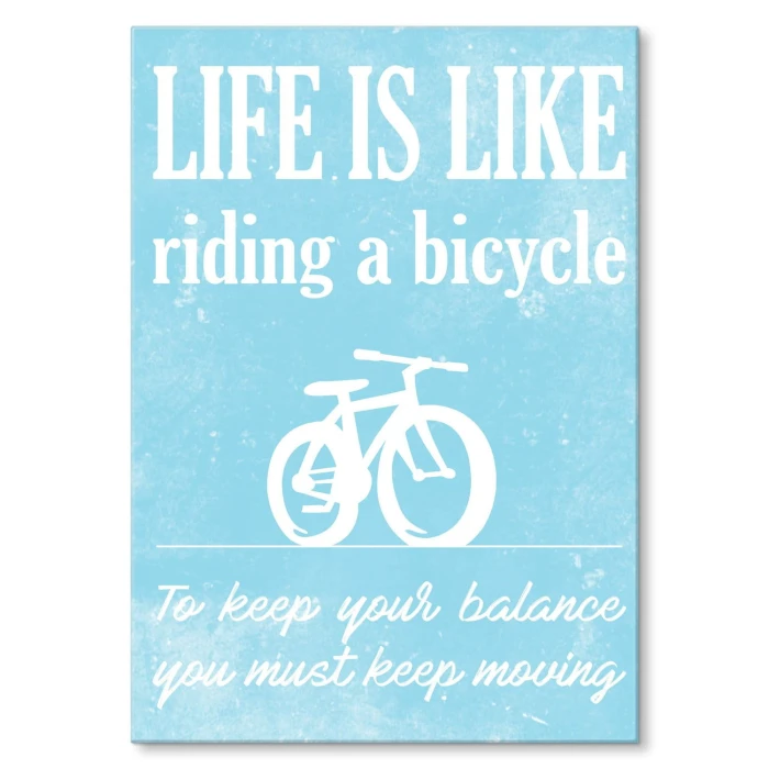 Plakat metalowy Life is like a bike Prezent