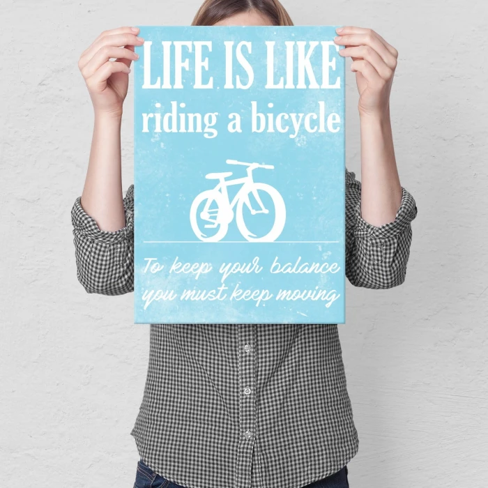 Plakat metalowy Life is like a bike Prezent