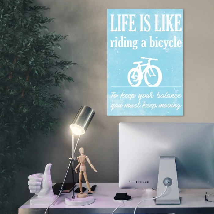 Plakat metalowy Life is like a bike Prezent
